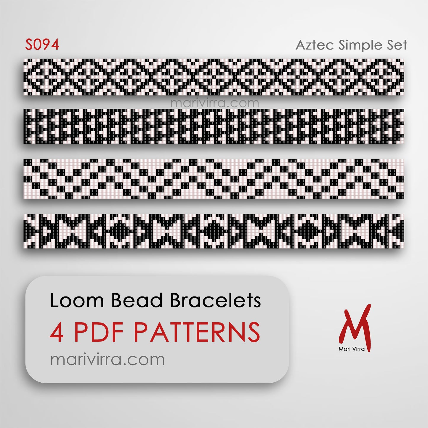 Aztec Simple Set of Four Loom Digital Bead Patterns