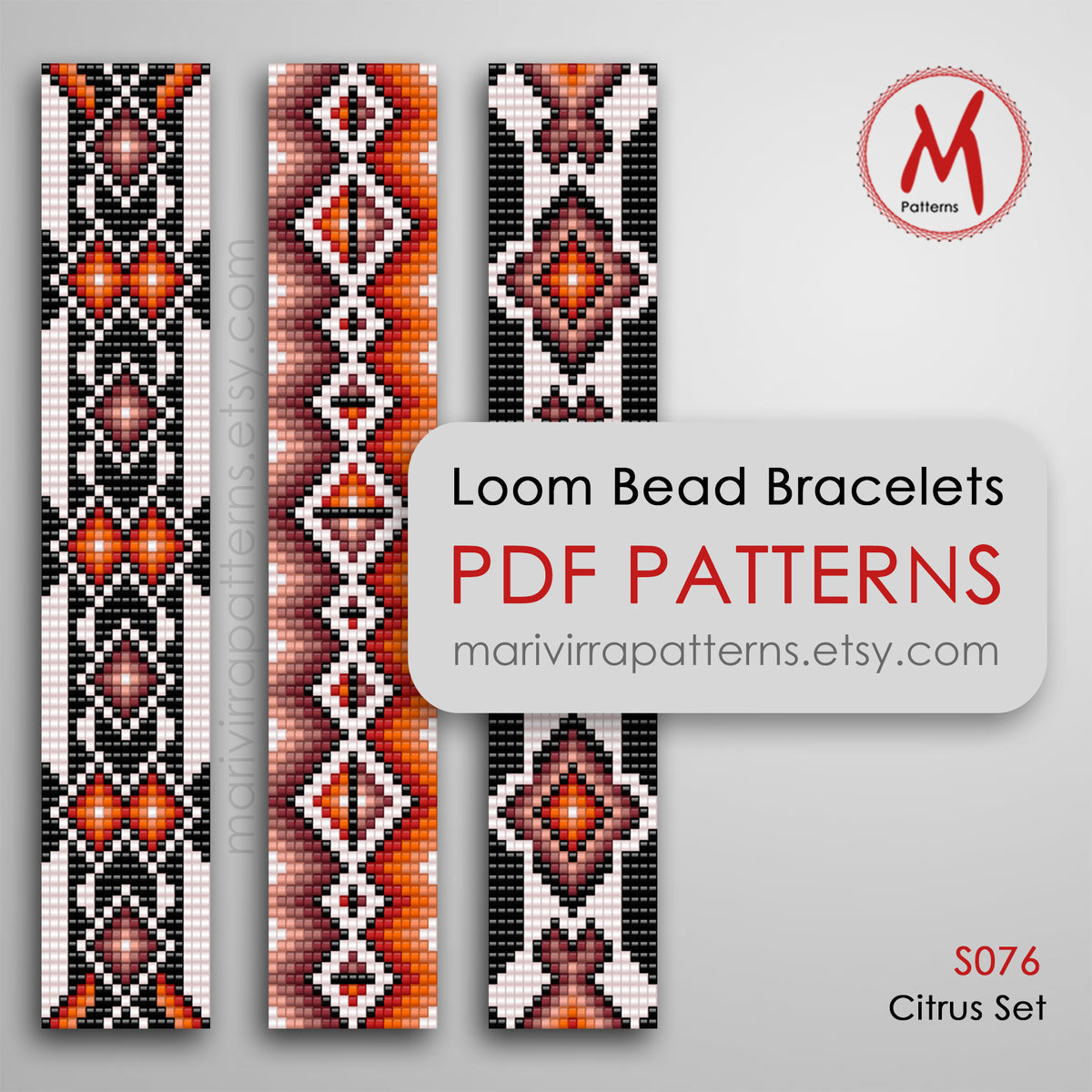Citrus Set of Three Loom Digital Bead Patterns