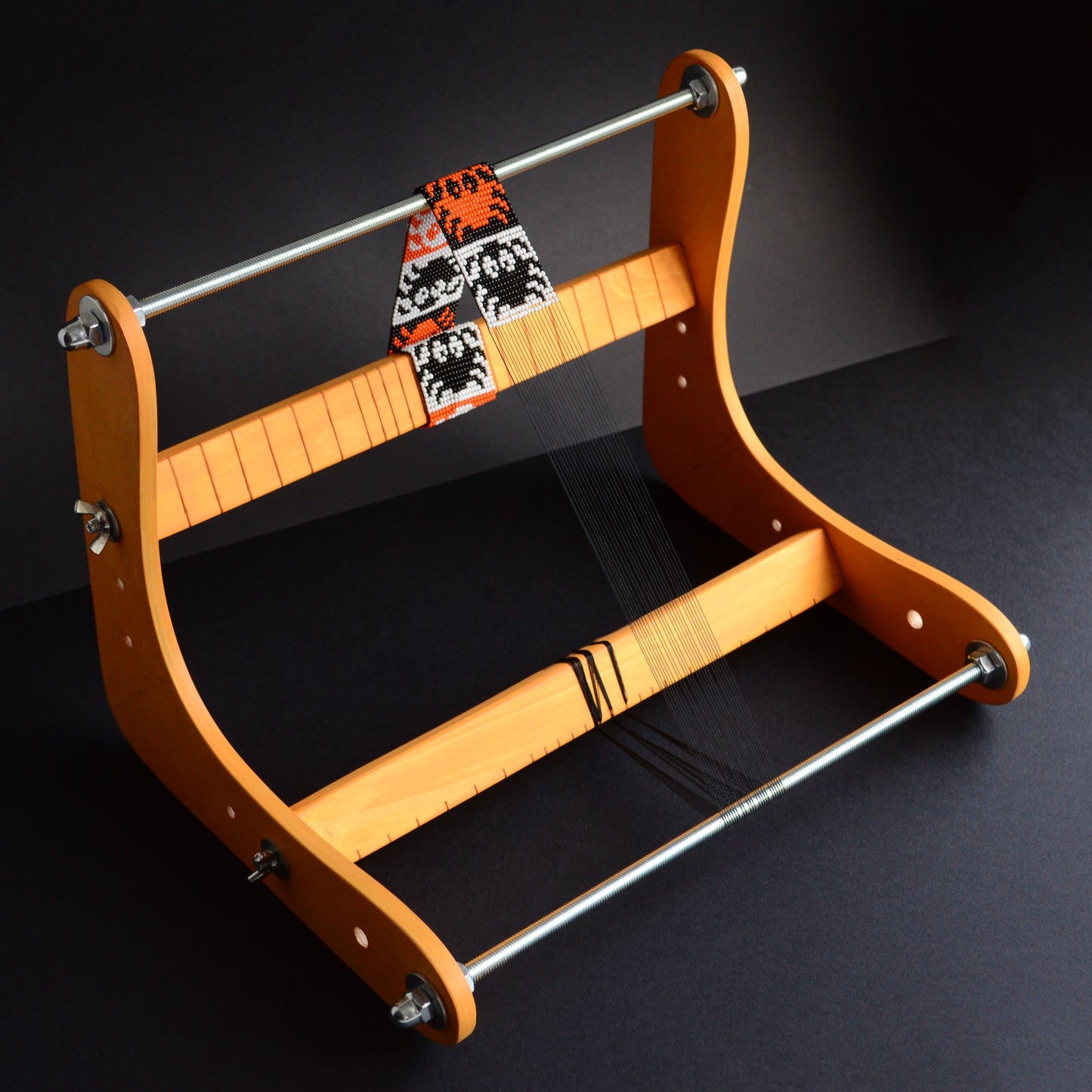 Halloween Pumpkin Big Wooden Loom for LONG seed beadwork weaving (Limited Edition)