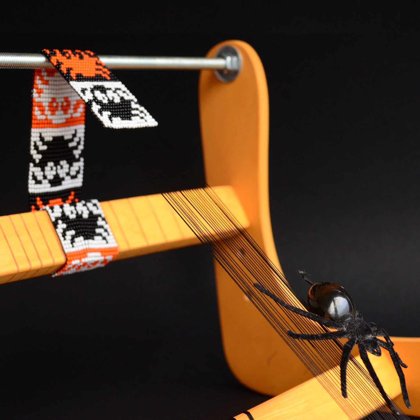 Halloween Pumpkin Big Wooden Loom for LONG seed beadwork weaving (Limited Edition)