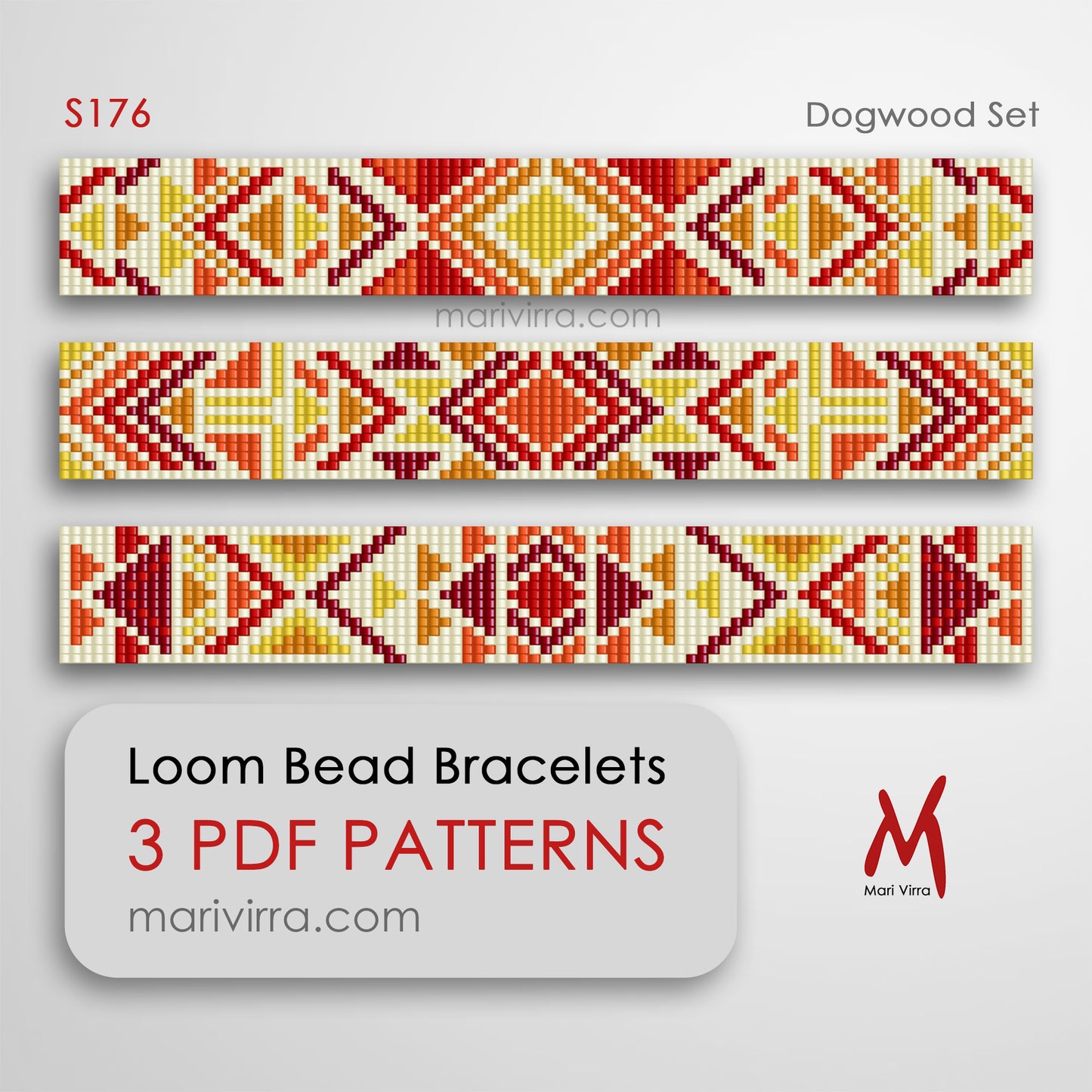 Dogwood Set of Three Loom Digital Bead Patterns