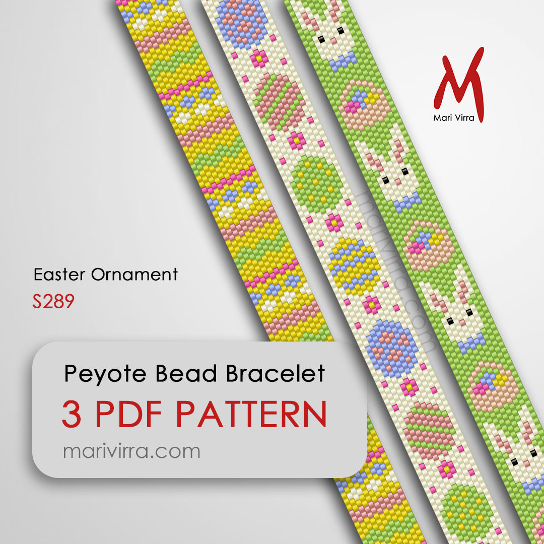 Easter Ornament of Three Peyote Digital Bead Patterns
