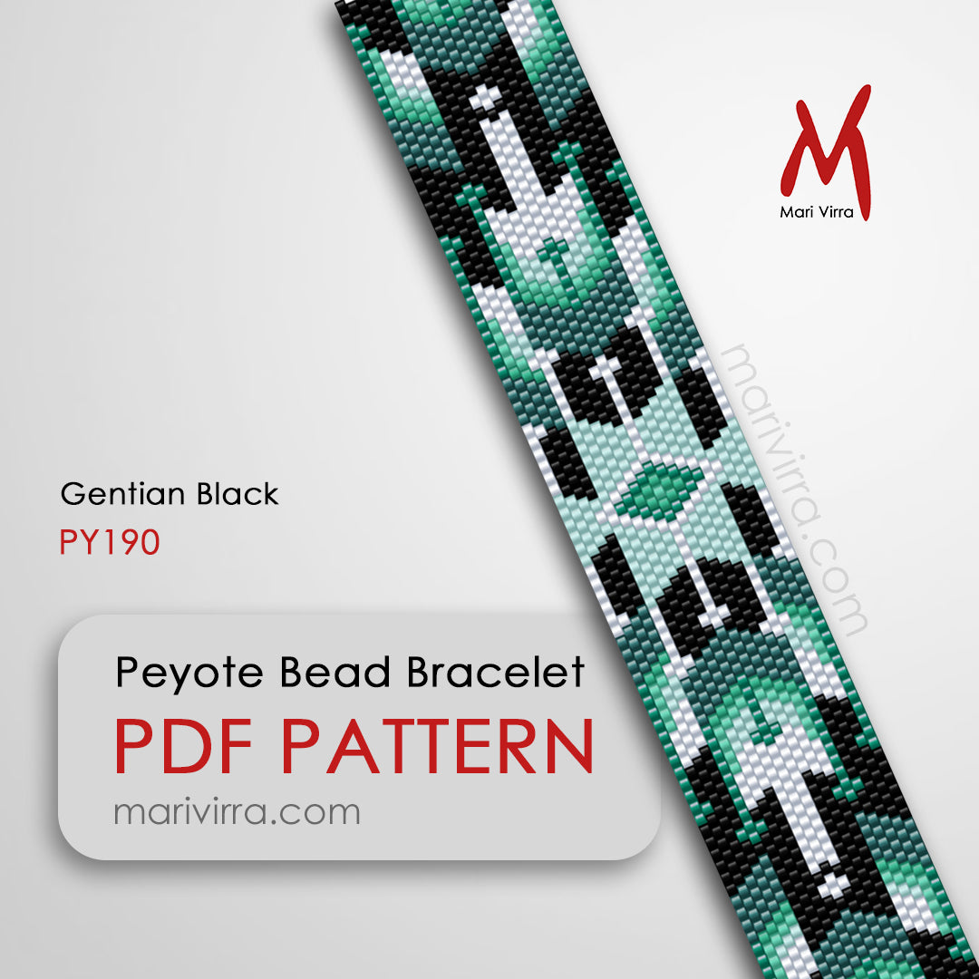 Gentian Black Peyote Digital Bead Pattern