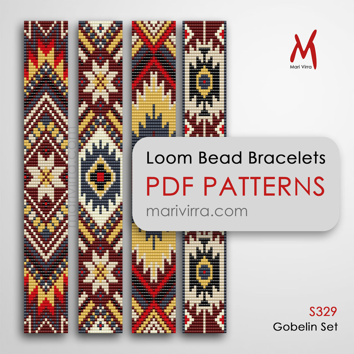 Gobelin Set of Four Loom Digital Bead Patterns