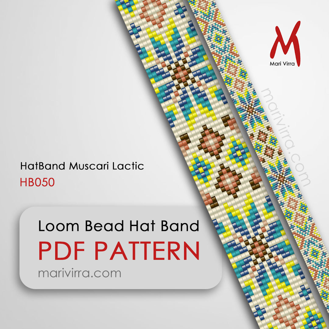 Muscari Lactic Hat Band Loom Digital Bead Pattern