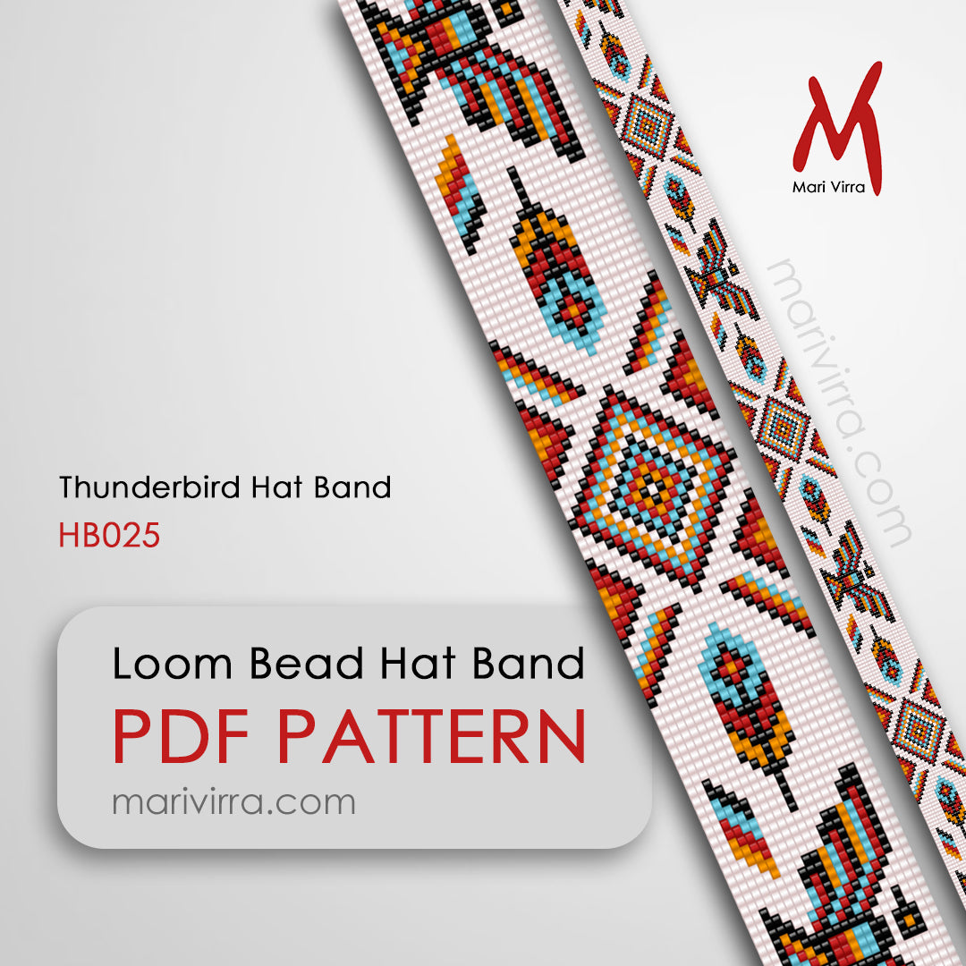 Thunderbird Hat Band Loom Digital Bead Pattern