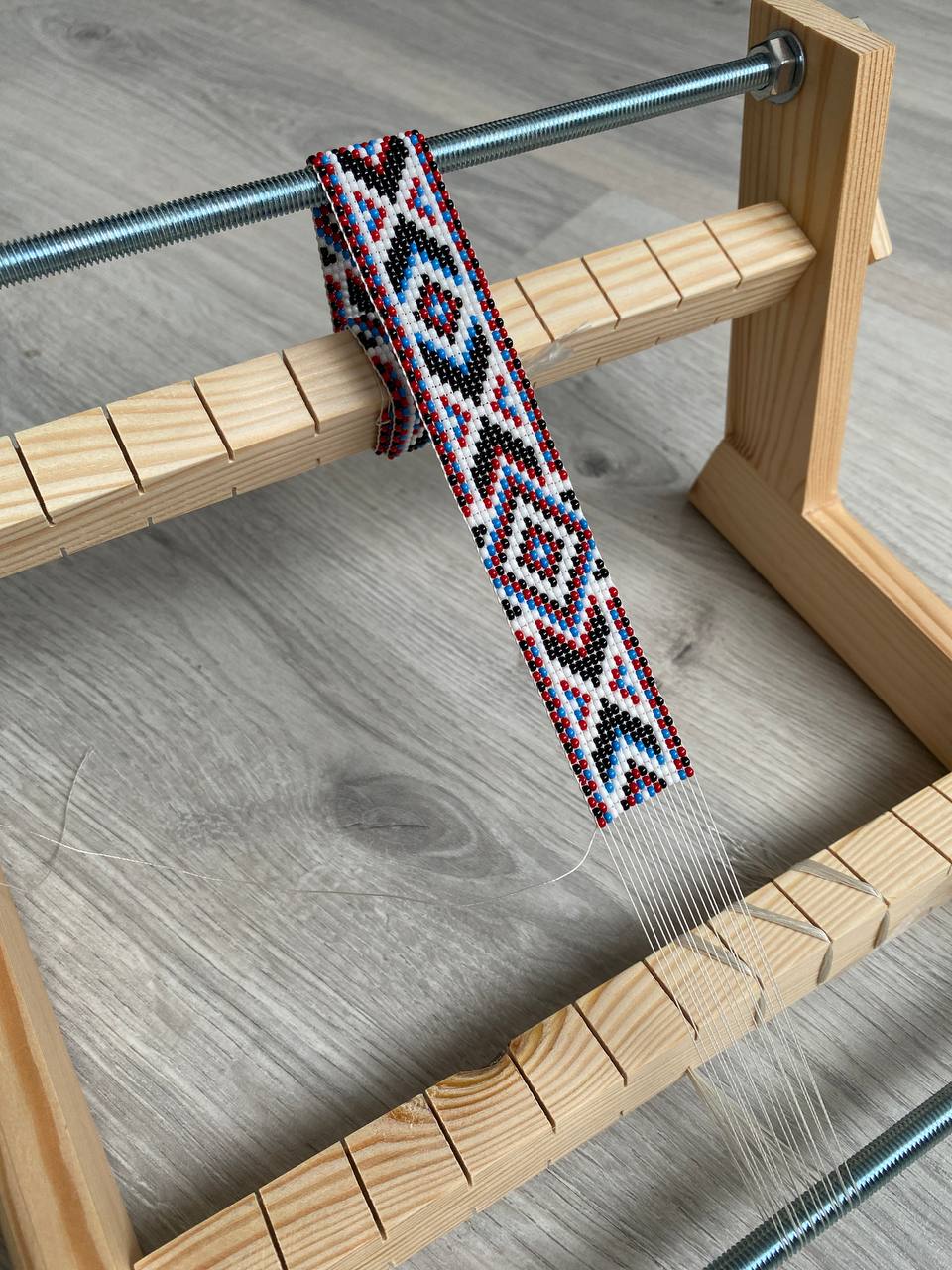 New Wooden Loom with MAGNET for LONG seed beadwork weaving