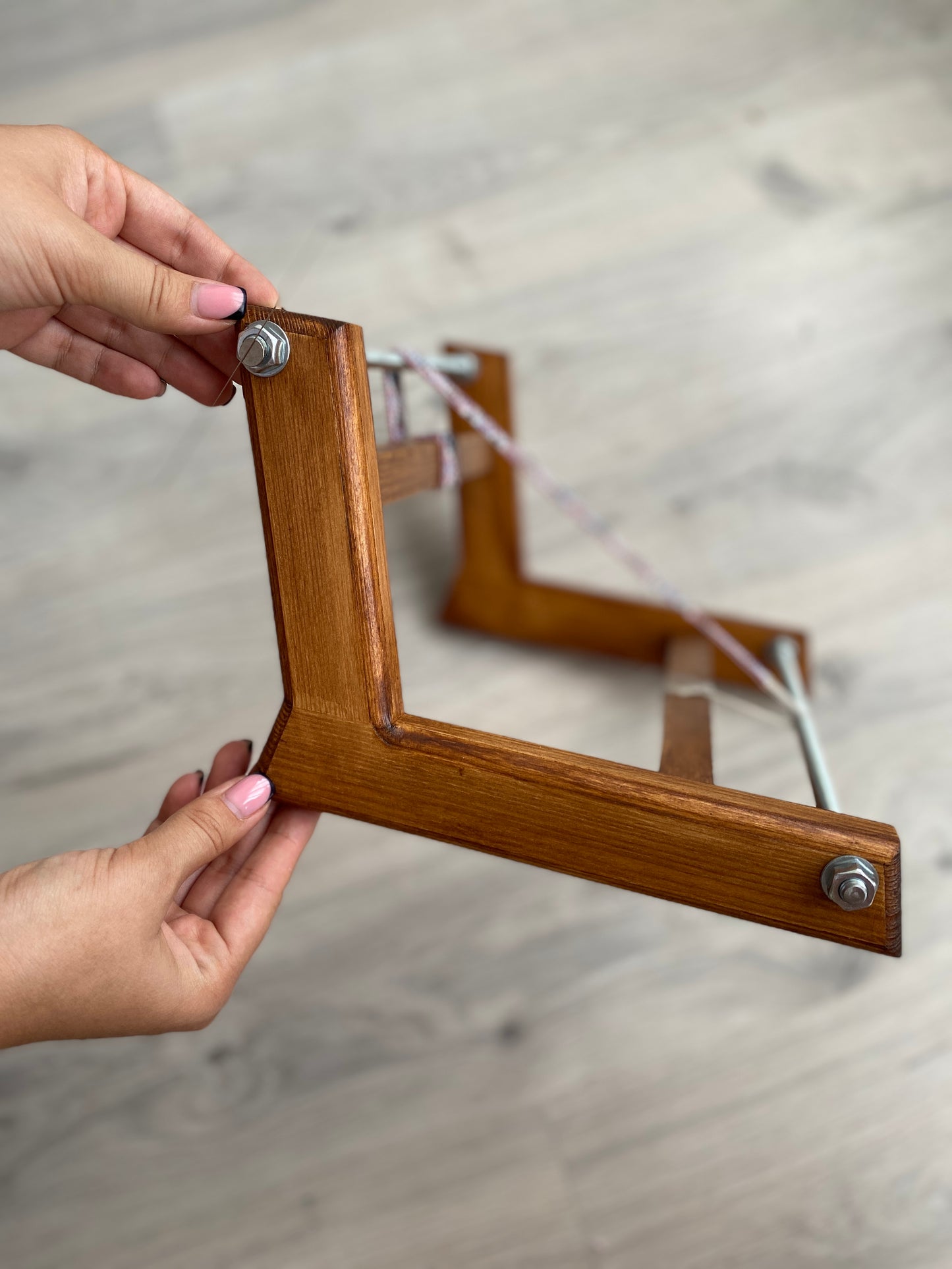 Dark New Wooden Loom with MAGNET for LONG seed beadwork weaving