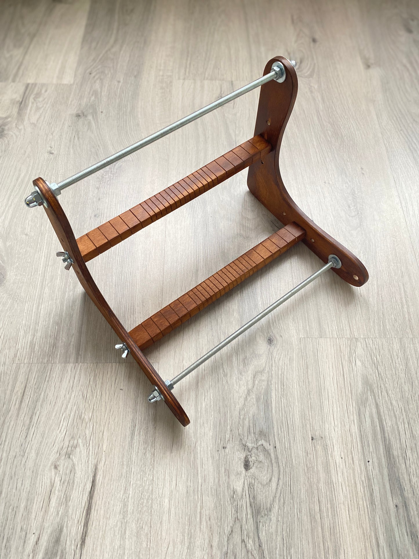 Dark Big Wooden Loom for LONG seed beadwork weaving