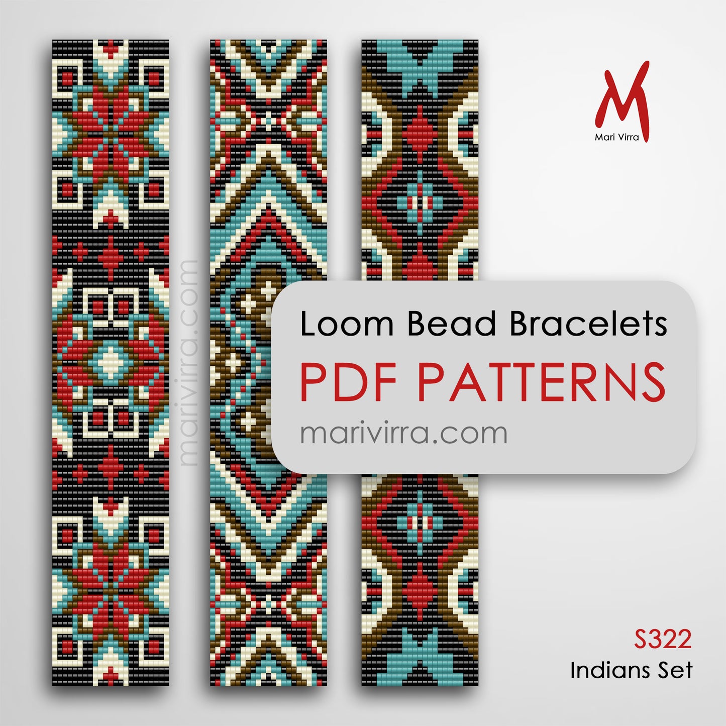 Indians Set of Three Loom Digital Bead Patterns