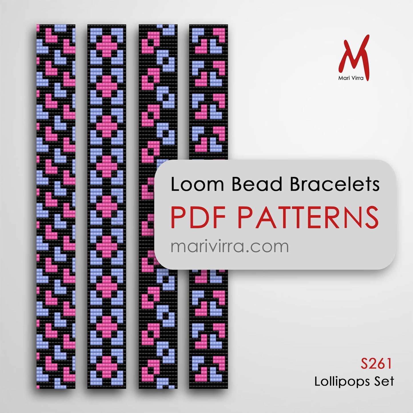 Lollipops Set of Four Loom Digital Bead Patterns