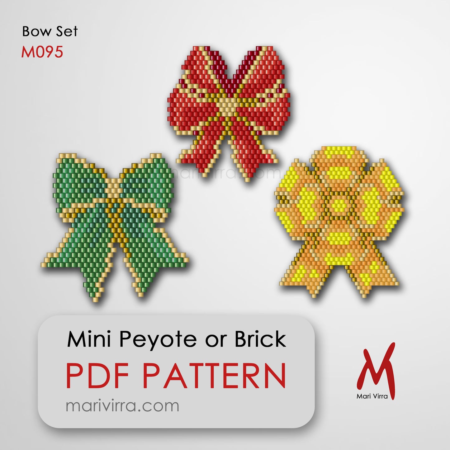 Bow Set Peyote or Brick Digital Bead Pattern