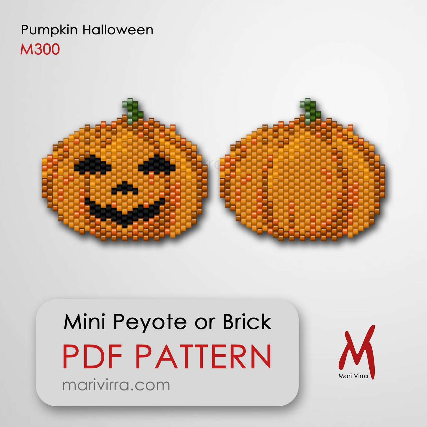 Pumpkin Halloween Peyote or Brick Digital Bead Pattern