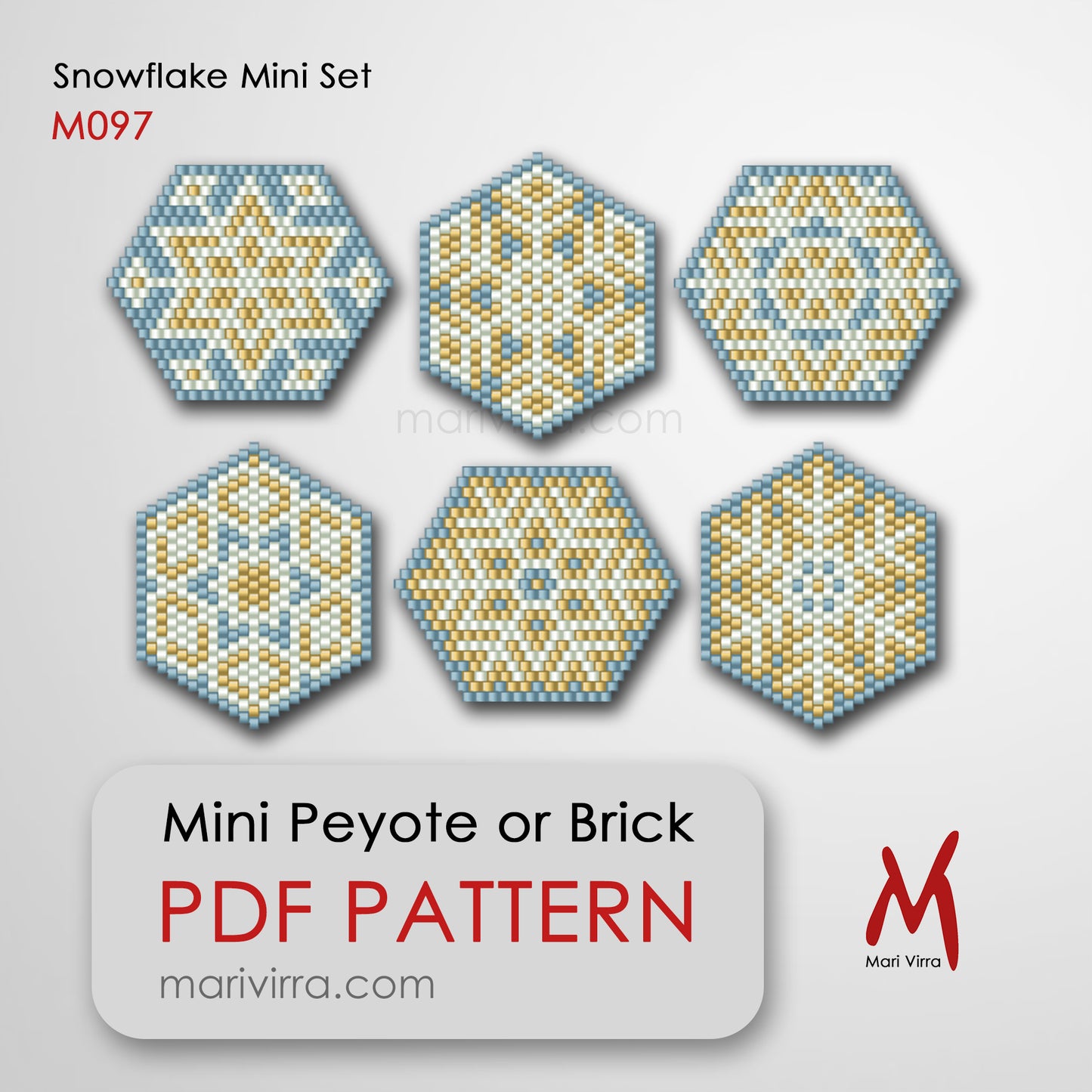 Snowflake Mini Set Peyote or Brick Digital Bead Pattern
