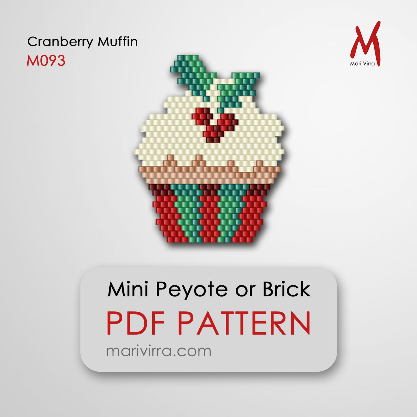 Cranberry Muffin Brick Digital Bead Pattern