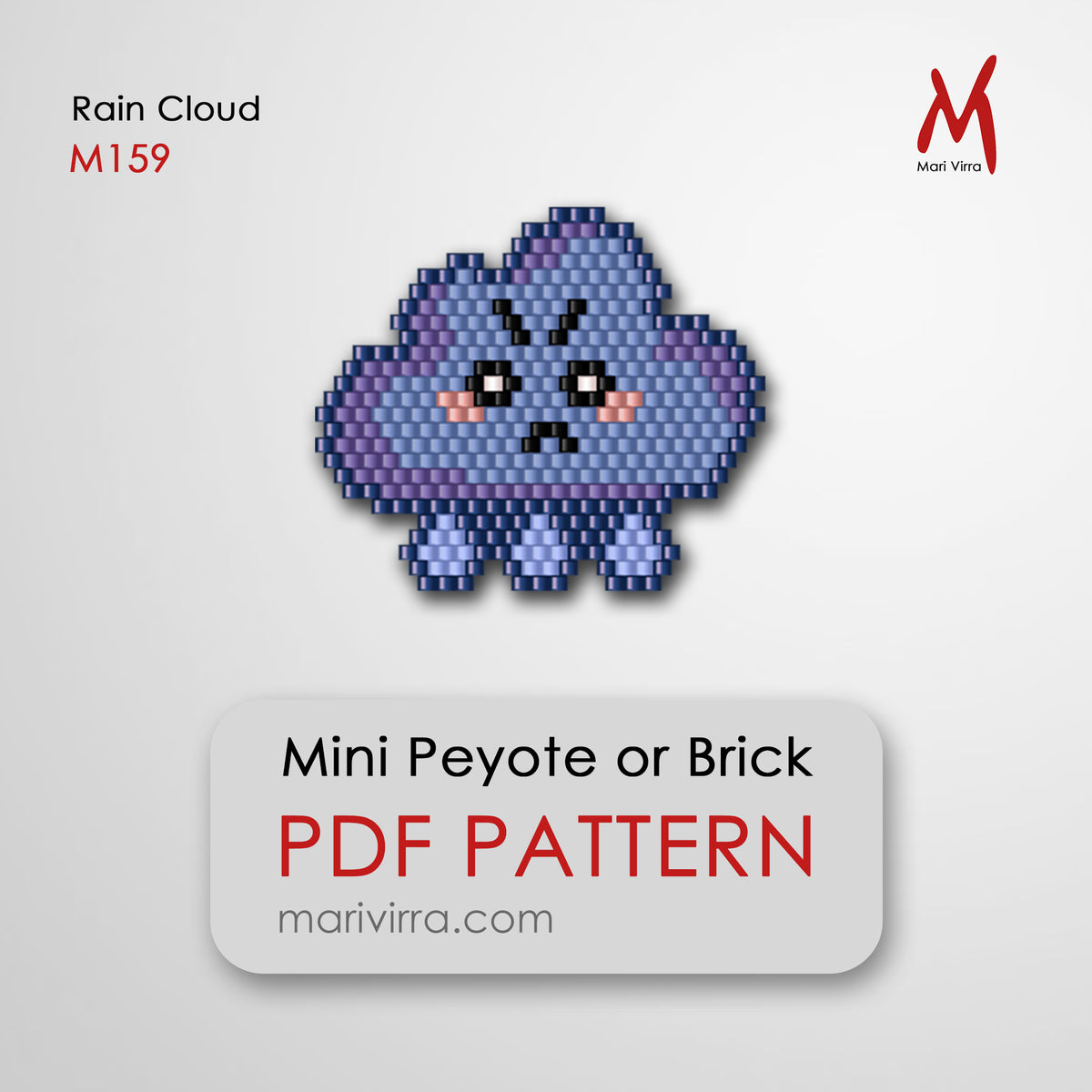 Rain Cloud Brick Digital Bead Pattern