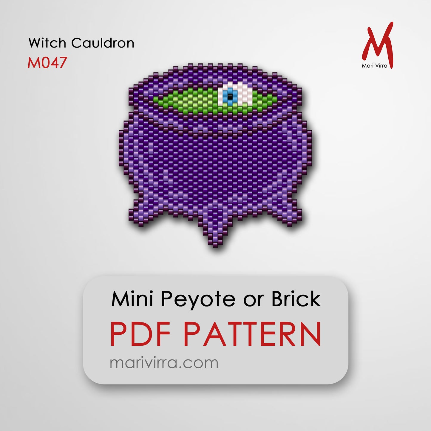Witch Cauldron Peyote or Brick Digital Bead Pattern