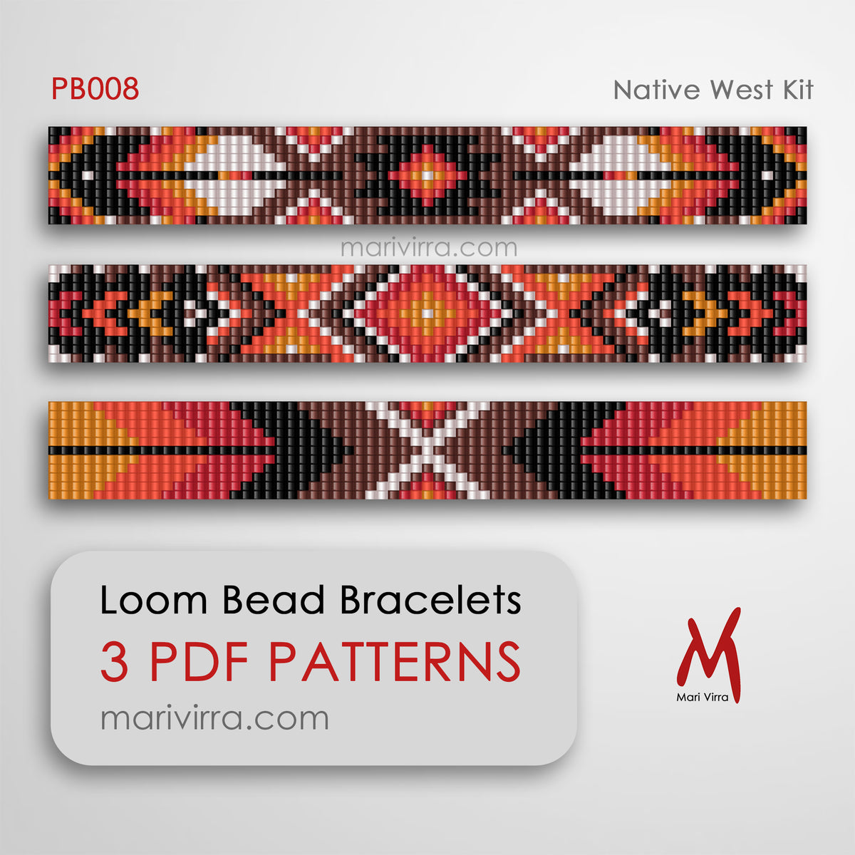 Native West Preciosa Set of Three Loom Digital Bead Patterns