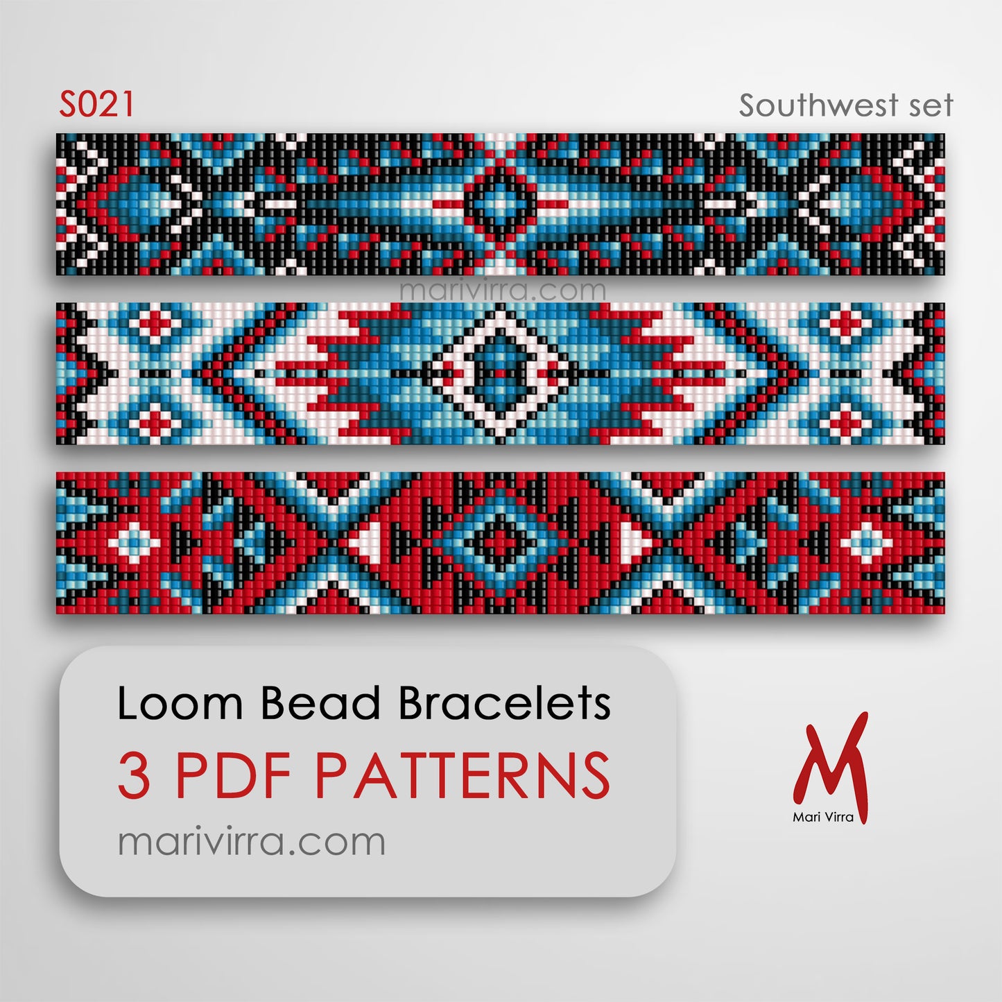 Southwest Set of Three Loom Digital Bead Patterns