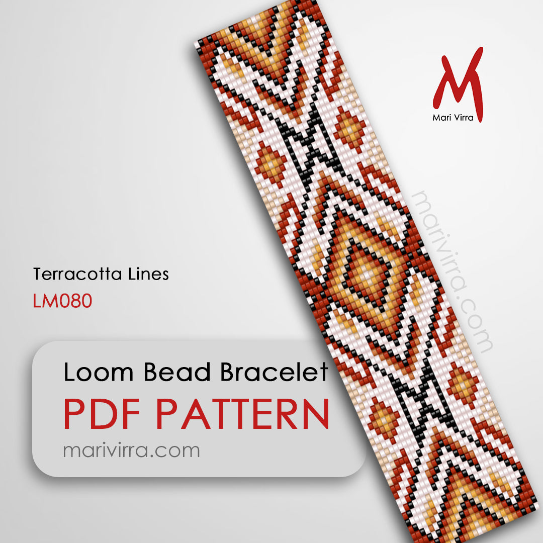 Terracotta Lines Bracelet Loom Digital Bead Pattern