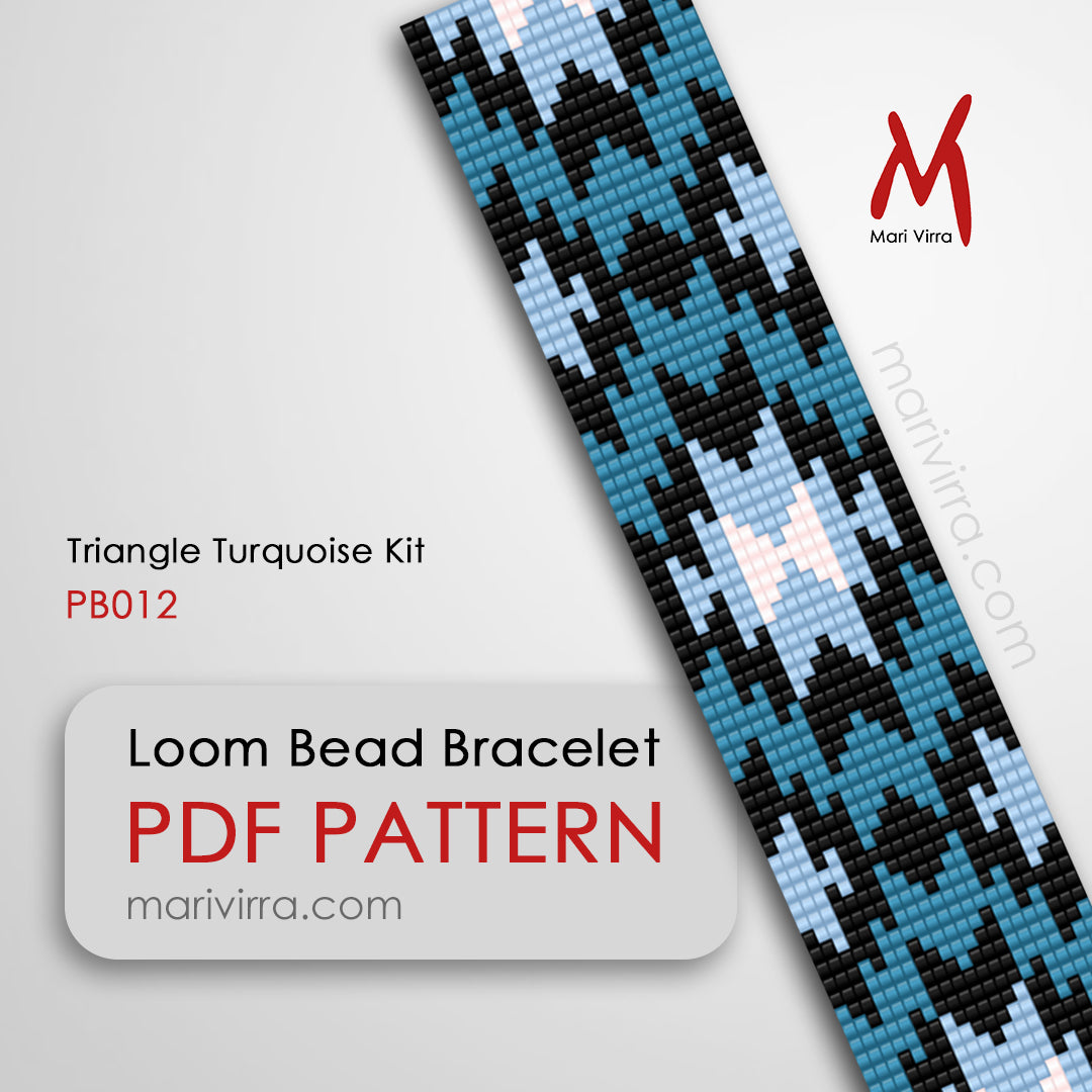 Triangle Turquoise Preciosa Loom Digital Bead Pattern