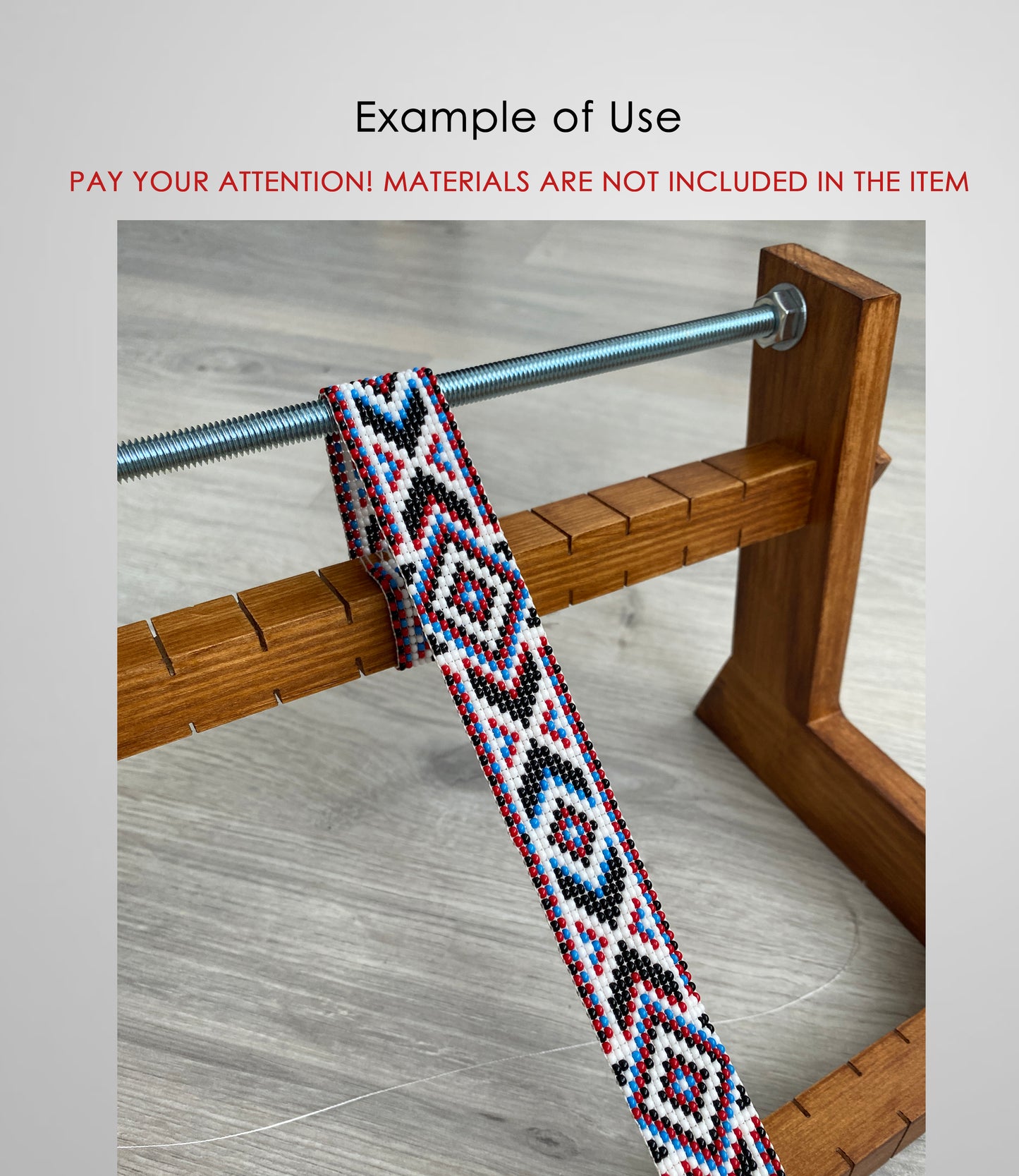 Dark New Wooden Loom with MAGNET for LONG seed beadwork weaving
