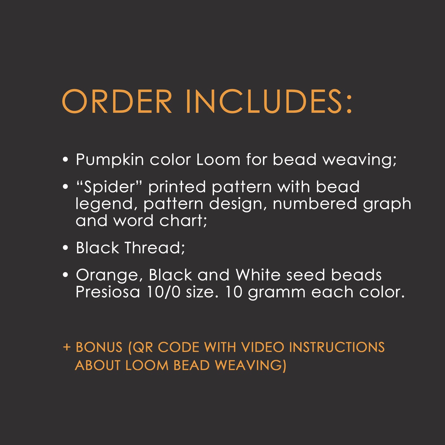Halloween Pumpkin Big Wooden Loom for LONG seed beadwork weaving (Limited Edition)