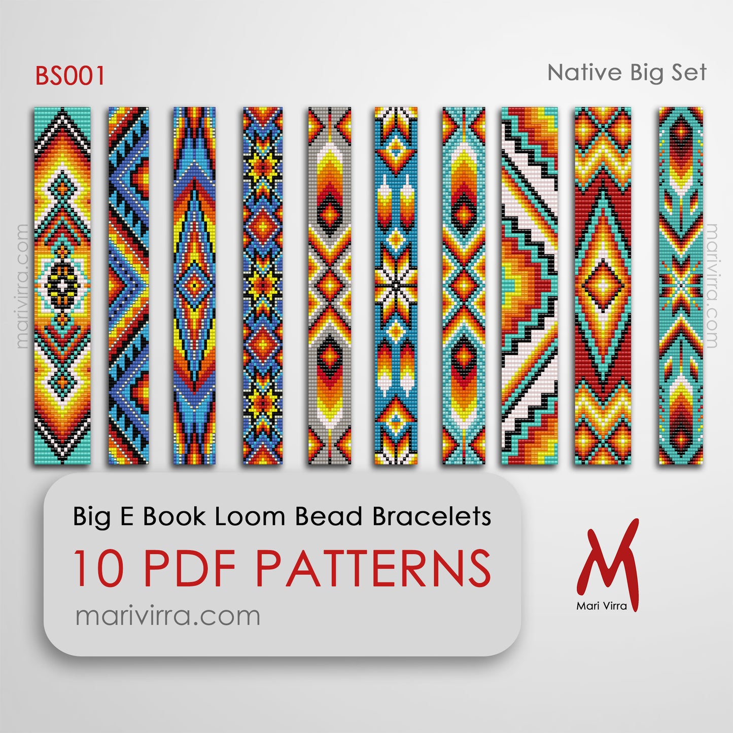 Native Big Set of Ten Loom Digital Bead Patterns