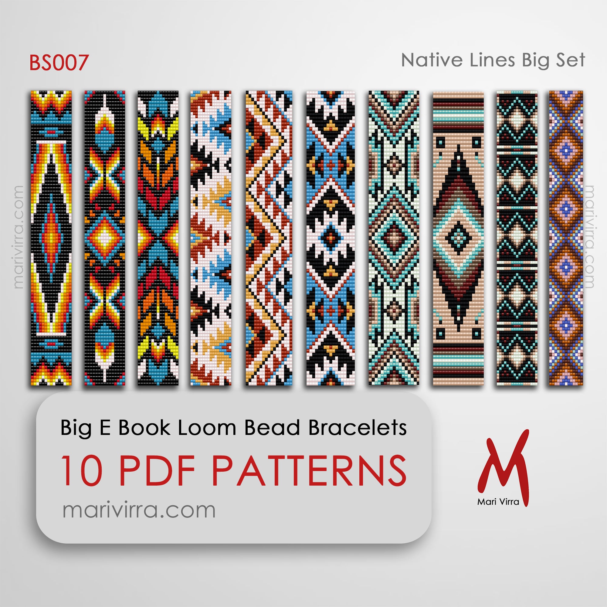 Native Line Patterns Native Lines Set of Ten Loom Digital Bead Patterns – MariVirra