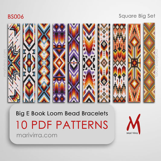 Square Big Set of Ten Loom Digital Bead Patterns