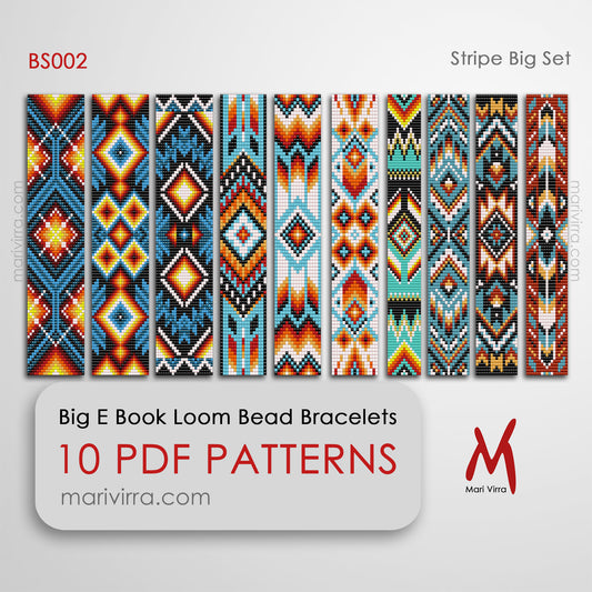 Stripe Big Set of Ten Loom Digital Bead Patterns