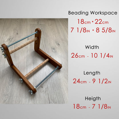 Dark Double-sided Wooden Loom for LONG seed beadwork weaving