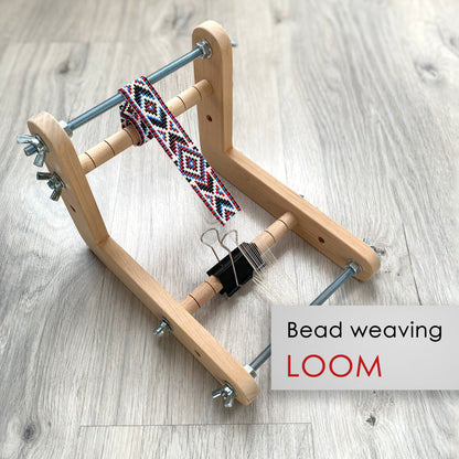 Narrow Double-sided Wooden Loom for NARROW seed beadwork weaving