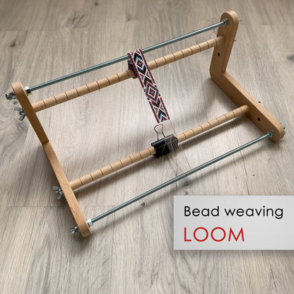 The Biggest Double-sided Wooden Loom for LONG seed beadwork weaving