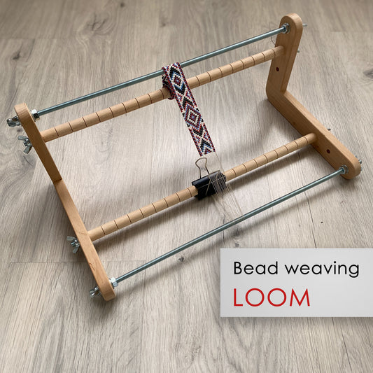 The Biggest Double-sided Wooden Loom for LONG seed beadwork weaving