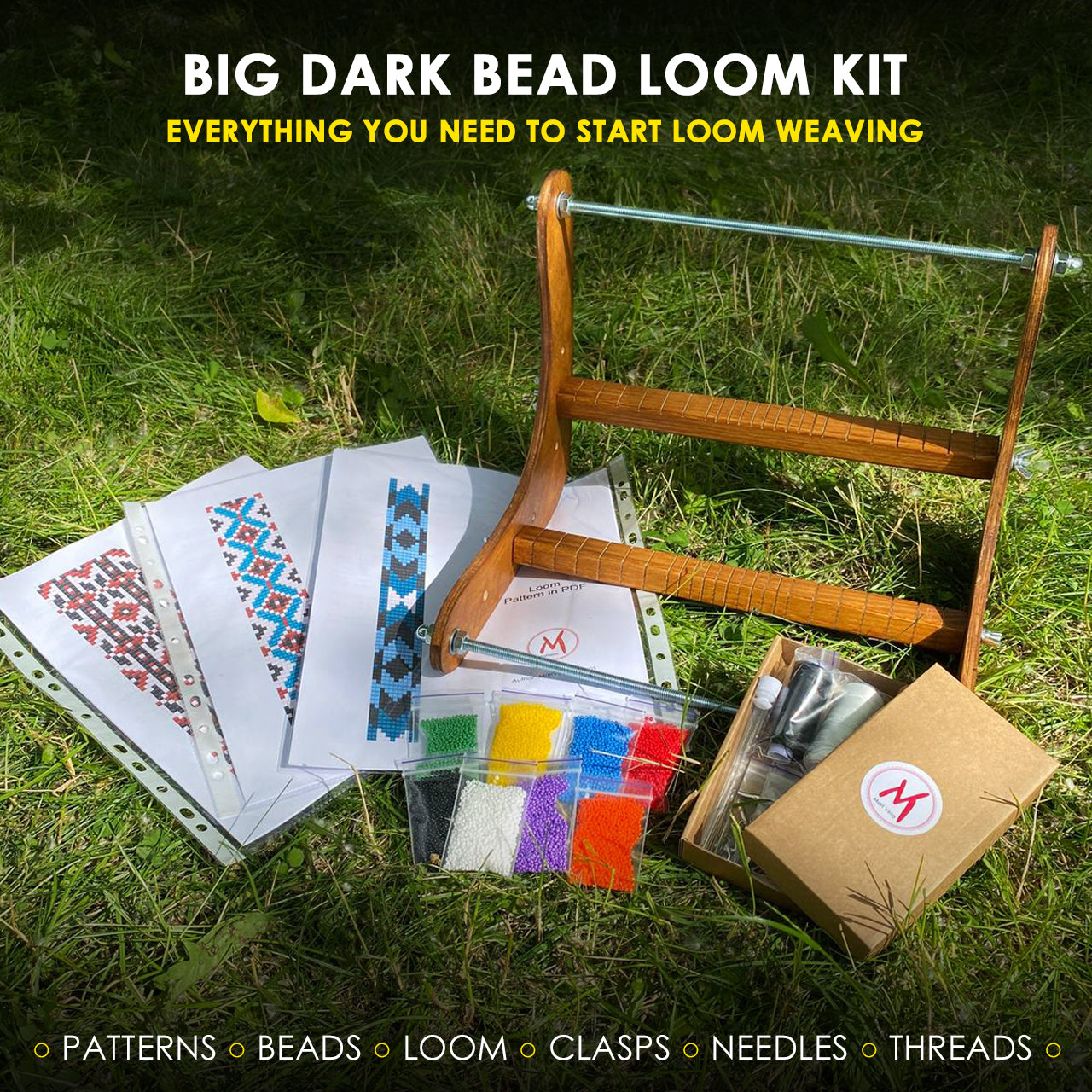Big Dark Bead Loom Kit - Everything you need to start loom weaving