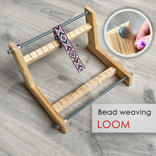 New Wooden Loom with MAGNET for LONG seed beadwork weaving