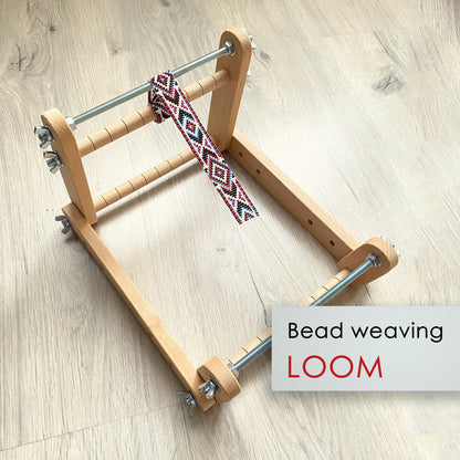 Upright Middle Loom for LONG seed beadwork weaving