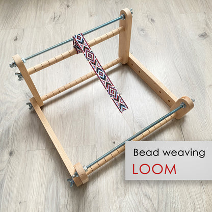 Upright Big Loom for LONG seed beadwork weaving