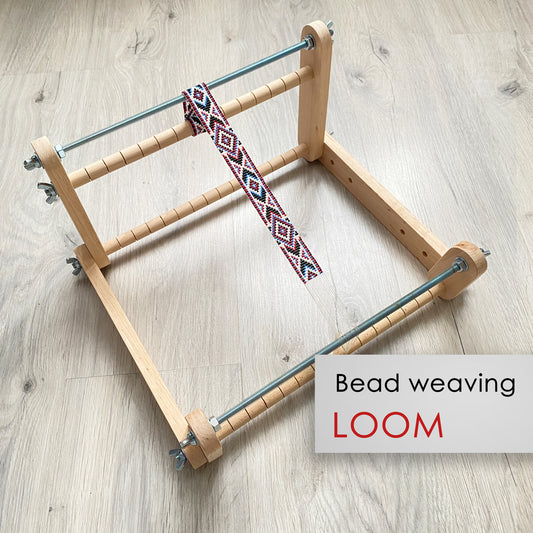 Upright Big Loom for LONG seed beadwork weaving