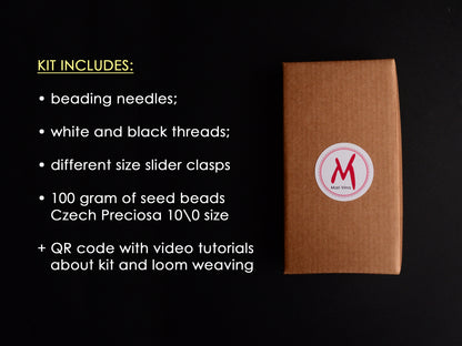 Preciosa Round Starter Beading Pack Kit for creating Loom Bracelets with 10/0 beads size