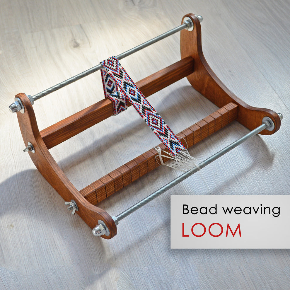Dark Wooden Loom for LONG seed beadwork weaving – MariVirra