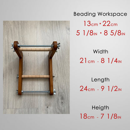 Dark Narrow Double-sided Wooden Loom for NARROW seed beadwork weaving