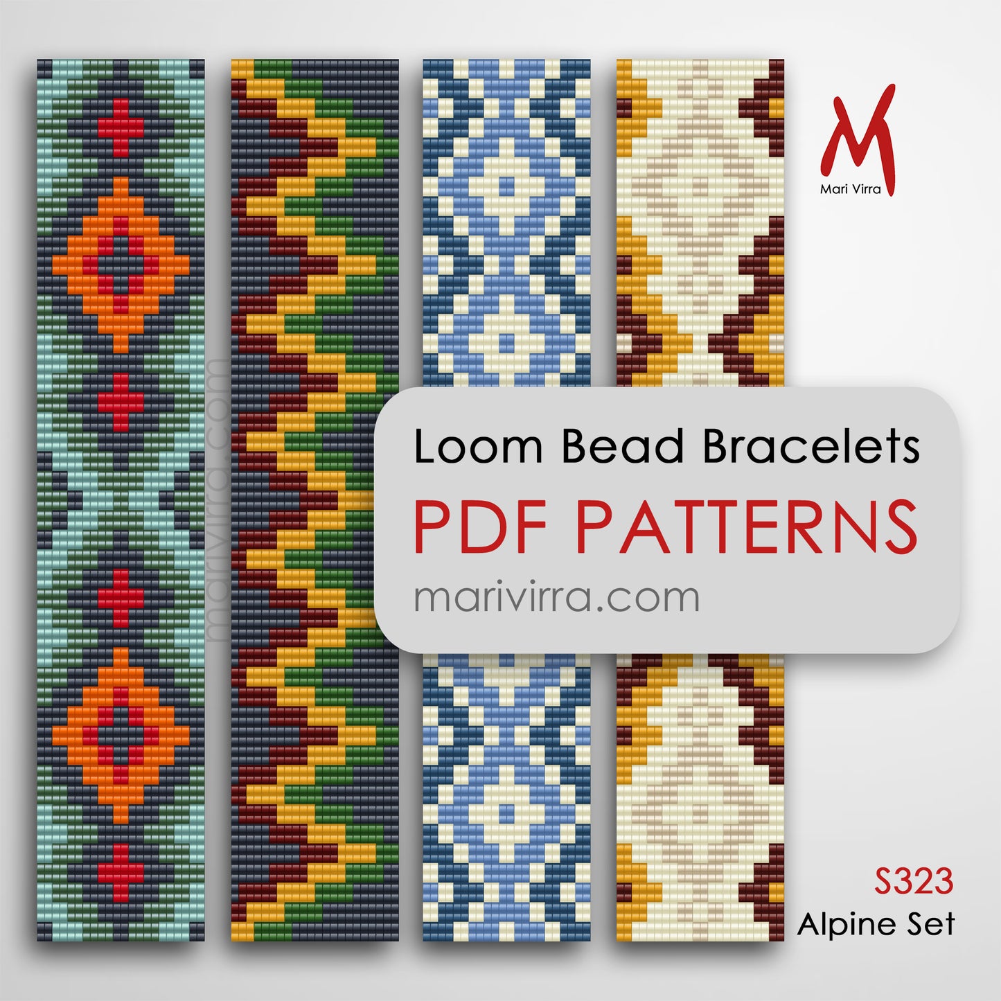 Alpine Carpet Set of Four Loom Digital Bead Patterns
