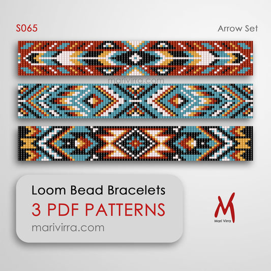 Arrow Set of Three Loom Digital Bead Patterns