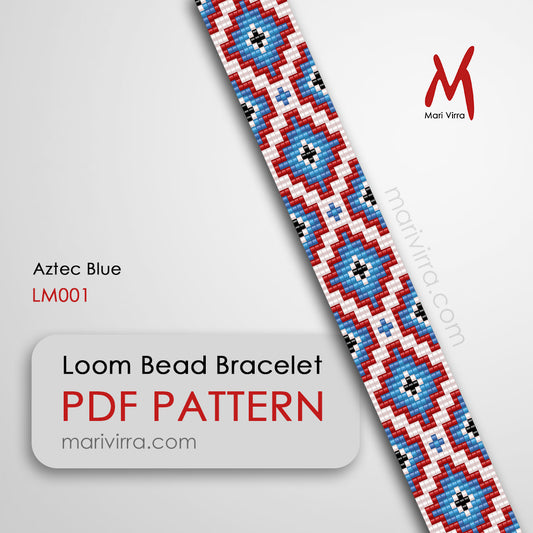 Aztec Blue Loom Digital Bead Pattern