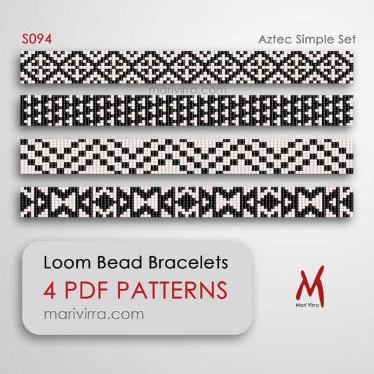 Aztec Simple Set of Four Loom Digital Bead Patterns