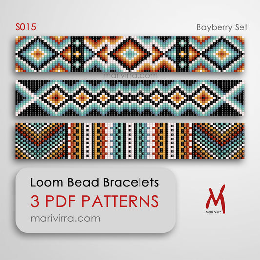Bayberry Set of Three Loom Digital Bead Patterns