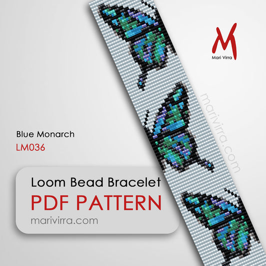 Blue Monarch Loom Digital Bead Pattern