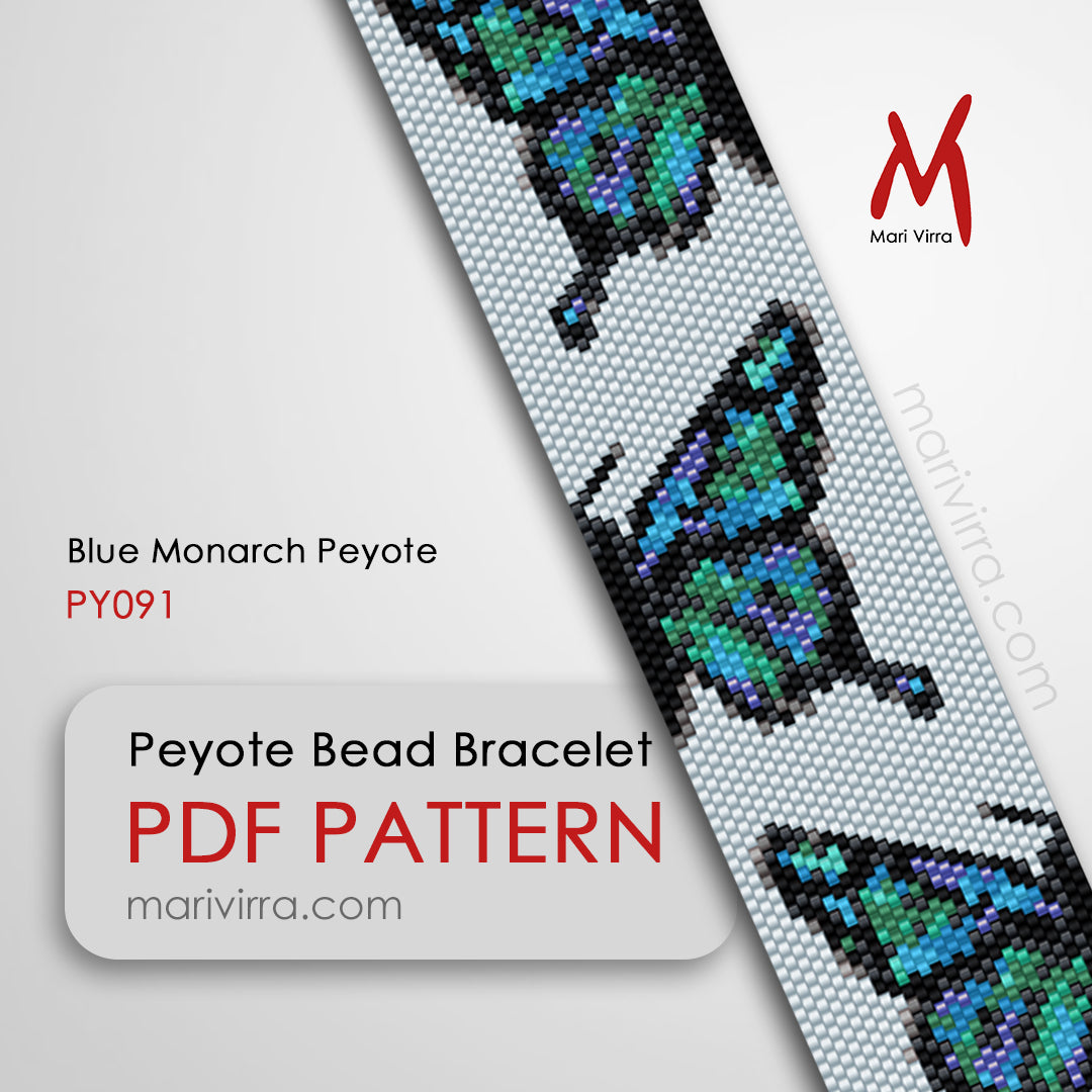 Blue Monarch Peyote Digital Bead Pattern